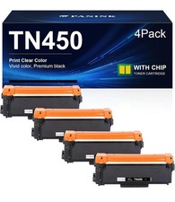 4-pk BROTHER TN450 Compatible Black Toner Cartridges PANINK-NEW/OPEN BOX *READ  picture