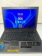 UPGRADED Dell Precision M6800 - 4910MQ - P4000 8GB - 32GB DDR3 1866 - 256GB -W11 picture