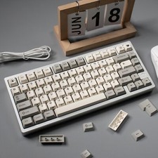 1.7MM Thickness Retro Gray Japanese Katakana Dyesubs PBT Keycap Set  picture