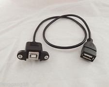 10pcs USB 2.0 B Female Socket Panel Mount To USB A Female Extension Cable 50cm picture