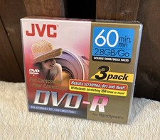 3-Pack JVC DVD-R for Handycam 60 min 2.8 GB/Go Double Sided VD-R28DU3 ~ SEALED picture