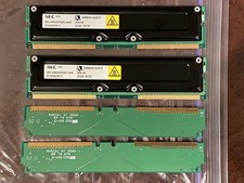 Gold 4 x RAM Memory sticks - 2 NEC Japan 64 MB non ECC + 2 unknown from Taiwan picture