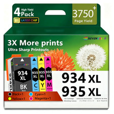 934XL Black Ink Cartridges & 935XL Cyan Magenta Yellow Ink Cartridge(4-Pack) picture