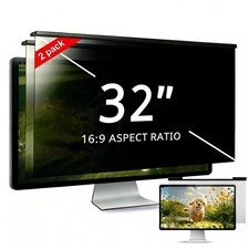 [2 PACK] 32 Inch Removable Hanging Computer Privacy Screen Protector for 16:9... picture
