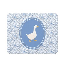 Blue and White Goose Chinoiserie Mouse Pad for Desk, Grandmillennial Floral G... picture