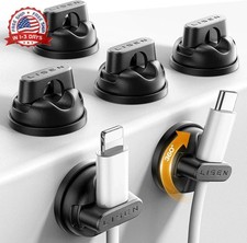6-Pack Rotatable Cord Holder for Nightstand, 360°Rotating Magnetic Clips picture