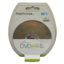 NEW Memorex LightScribe DVD+R 10 Pack 4.7 GB 120 Minutes Video 16X picture