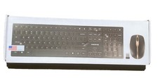 Black/Bronze Cherry DW9100 Slim Wireless Bluetooth Keyboard Mouse Rechargeable picture