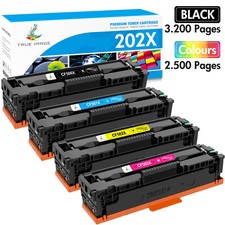 4PK CF500X Toner Cartridge For HP 202X Color LaserJet Pro M254dw M281cdw M281fdw picture