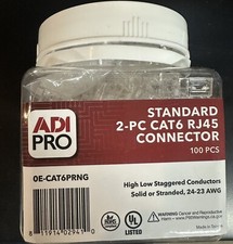 Jar of 100 - ADI PRO Standard 2-PC CAT6 RJ45 Connectors Clear 0E-CAT6PRNG picture