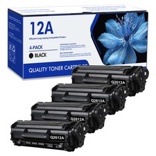 4 PACK Q2612A For HP 12A Toner Cartridge LaserJet 1020 1018 1010 1012 3050 3020 picture