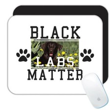 Gift Mousepad : Labrador Flowers Black Labs Matter Dog Puppy Pet Garden Animal picture