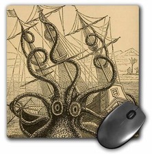 3dRose Gigantic colossal octopus sea monster Kraken. Pierre Denys de Montfort Mo picture
