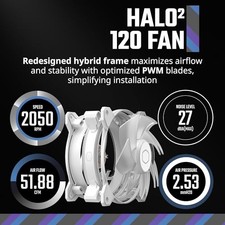COOLER MASTER MF120 HALO²|AIR COOLER FAN, 120MM FAN, DUAL-LOOP ARGB -  WHITE picture