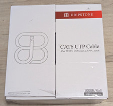 Dripstone CAT6 UTP Cable 4Pair 23AWG 1/0.57mm CCA PVC Jacket White 1000 ft Roll picture