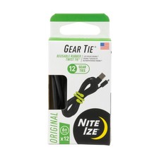Nite Ize Original Gear Tie 6-Inch Reusable Rubber Twist Ties Black 12 Pack picture