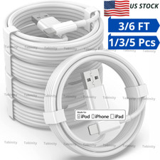 Lot Charger Cable USB Charging Cord 3/6Ft For iPhone SE 6 7 8 X 11 12 13 14 Pro picture