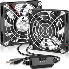Dual 80mm USB Fan with L/M/H 3 Speed Control, DC 5V Powered picture