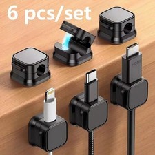 6PCS Rotatable Cord Organizer Magnetic Cable Clips  Wire Holder Desk Cable Clips picture