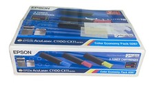 3 x Genuine Toner Epson Aculaser C1100 C1100N CX11N Economy Pack 0287 C/M/Y picture