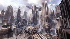 Landscape city cityscape futuristic skyscraper building Custom Gaming Mat Desk picture