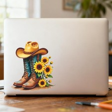 Cowboy Boot Stickers Vinyl Customizable Self-adhesive for Window Laptop Wall UE picture