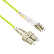 5 Pack of 7m LC/UPC-SC/UPC OM5 Multimode Duplex OFNR 2.0mm Green Fiber Optic Pat picture