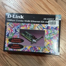 D-Link DE-220PCT 10Mbps Combo 16-Bit Ethernet ISA Adapter-New Sealed Unopened picture