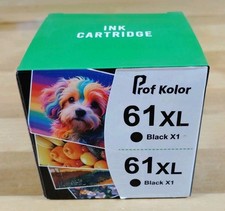 2 Pack Prof Kolor 61XL Black Ink Cartridges Replacement for HP 61 XL High Yield picture