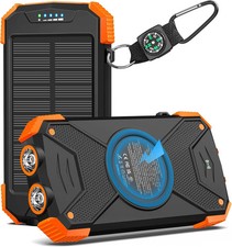 10000mAh Solar Power Bank Portable Wireless Charger External Battery For Phones picture
