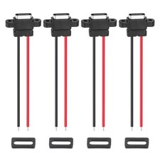 4Pcs Type-C Female 2 Pin Bare Wire Socket, Vertical Terminal picture