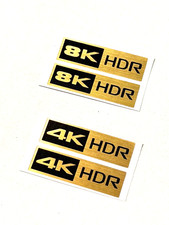 2 Pcs 4K HDR / 8K HDR Brushed Sticker Decal Label 30mm x 9mm picture