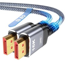 Highwings 80Gbps Displayport Cable 2.1 6.6FT, 16K@60Hz, 8K@120Hz, 4K@240Hz, DP 2 picture