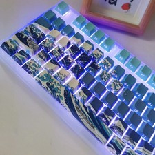 125 Keys Kanagawa PBT Keycaps Cherry Profile Dye-Sub RGB Backlit for MX Switches picture