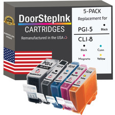 DoorStepInk Compatible Ink Cartridges For Canon PGI-5 BK and CLI-8 B,C,M,Y-USA picture