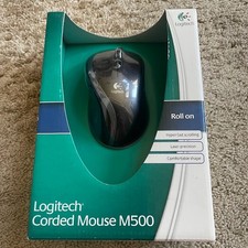 NEW Logitech M500 Corded Standard Mouse (Black) OEM Genuine NOS Factory SEALED picture