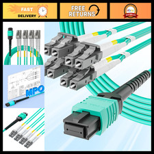 10G 2m MPO to 8xLC Fiber Optic Patch Cord, OM3 MMF Jumper Cable, QSFP+ Compatibl picture