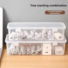 Transparent Cable Organizer Box with Lid Dustproof Data Cord Storage Case picture