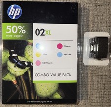 HP 02 XL, 4 Color Ink Cartridges + Black Multi-Pack OEM New Old Stock picture