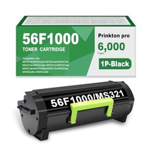 56F1000 Black Toner Cartridge for Lexmark MS321 MS421 MS521 Printers (6000p) picture