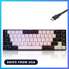 Wired Portable 60% Mechanical Gaming Keyboard,RGB LED Backlit Compact 68 Keys Mi picture