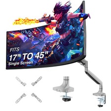AVLT Single Heavy Duty 33 lbs Monitor Desk Mount Arm Gray DM03-1 picture