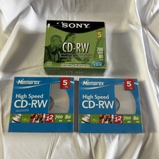 Lot Of 3 Memorex/Sony CD-RW 5 Pack Blank Discs 700MB 80Min Rewritable New *descr picture