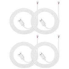 4Pcs 1.5m/4.92Ft USB Pigtail Cable, 5V 2.4A USB A to 2 Pin Bare Wires, White picture