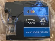 (2) PACK IKONG LC203XL Cyan InkJET Cartridge for Brother Printers Brand New picture
