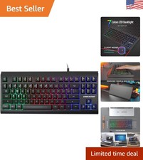 Portable 87-Key Compact Backlit Gaming Keyboard - Plug-and-Play Convenience picture