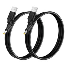 2Pcs USB to DC Power Cable 4X1.7Mm, 5V 3A for LED Lights, 0.3 M/1Ft, Black picture