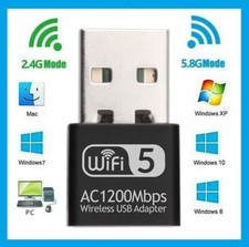 Wireless Lan USB PC WiFi Adapter Network 802.11AC 1200Mbps Dual Band 2.4G / 5G picture