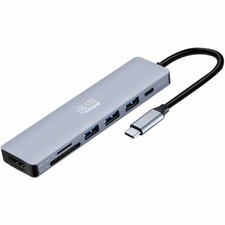 Adesso AUH-4025 7 in 1 Docking Station, Supports USB C to x1 4K HDMI, 3x USB-A 3 picture