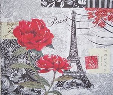 EIFFEL TOWER PARIS RED ROSES IMAGE  COMPUTER MOUSE PAD 9 X 7  picture